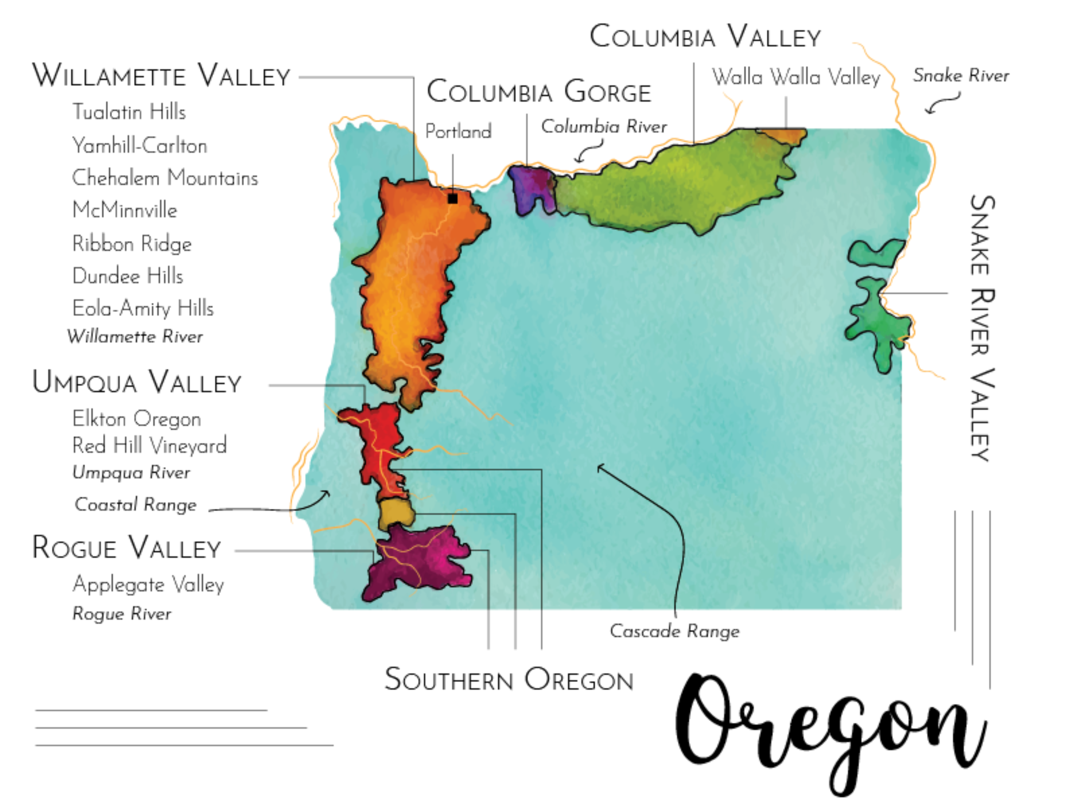 Oregon Wine Map